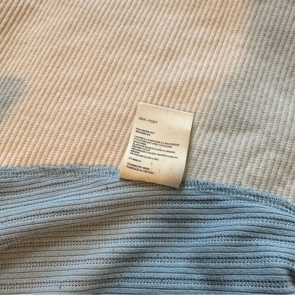 Oak + Fort Blue Crop Top w Lettuce Sleeves - Picture 5 of 5